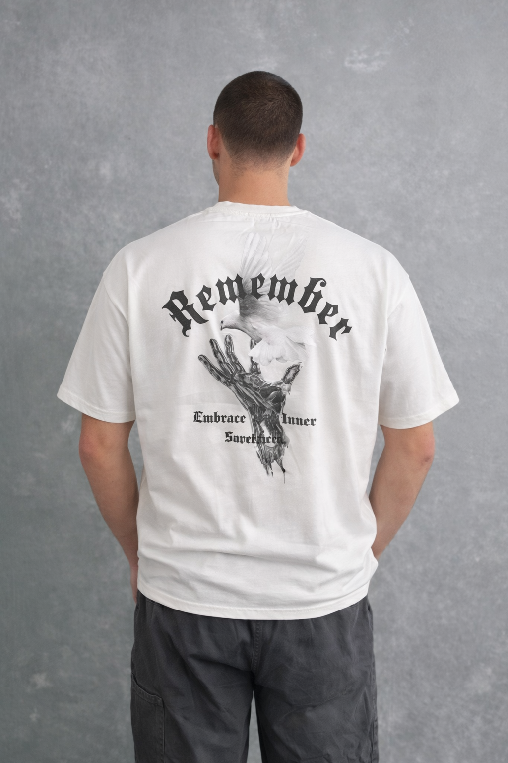 DRØP REMEMBER Oversized Marškinėliai